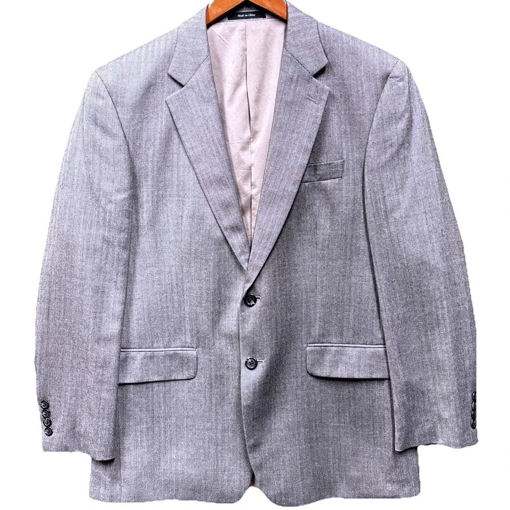 Lauren Ralph Lauren Silk Wool Blazer Sport Coat Men's Size 40R Gray 2 Button